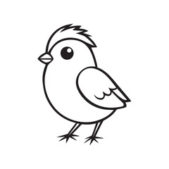 little bird silhouette line art vector logo