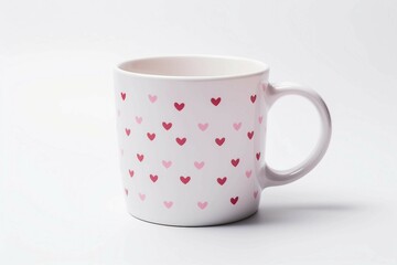 Fototapeta premium Valentine's Mug, Isolated white background, flat lay