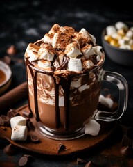 Hot Chocolate with Marshmallows and Chocolate Chips
