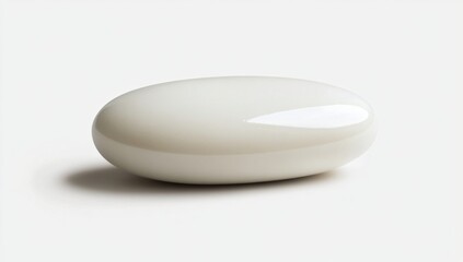 Smooth White Stone Oval Shape Minimalist Abstract Background