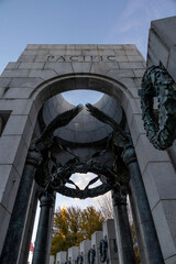 The Pacific arch at the WWII Memorial in Washington, D.C., stands majestically as a tribute to the veterans of World War II.