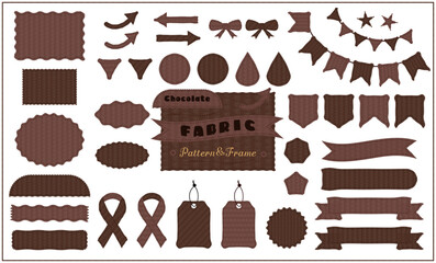 ファブリック（フレーム＆パターン）チョコレートカラー（リボン・ガーランド・タグ・矢印）