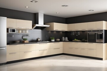 Contemporary Modular Ebony Parallel Kitchen Design