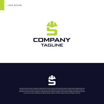 Construction company with Letter S Logo design, minimalist style