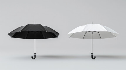Obraz premium black and white umbrella isolated on white
