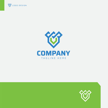 Bold and Clean Hexagonal V Logo