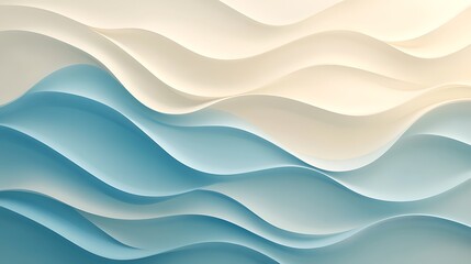 Obraz premium Light blue and cream wavy lines a simple background