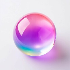 magical crystal ball , Isolated white background, flat lay