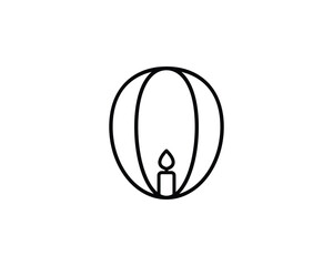 Sky lantern icon vector symbol design illustration.
