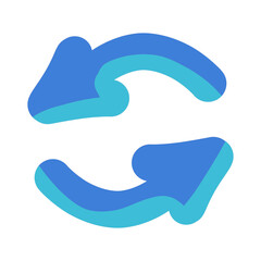 blue arrow icon. Blue reload icon.
