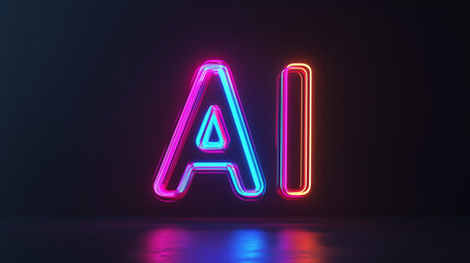 Artificial Intelligence symbol created in Neon Lettering.