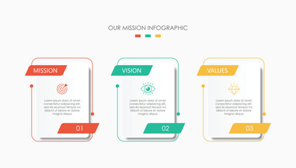 Mission, vision, values, graphic design template. eps 10 on white background	
