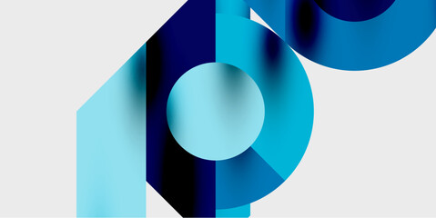 Detailed composition of circles, semicircles, and triangles with glossy effects and smooth gradients. A sleek and modern vector design for creative and tech-inspired projects