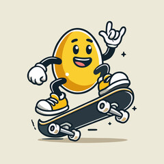 Cute Egg riding Skateboard