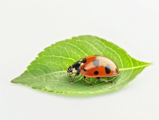 Fototapeta premium Ladybug on a Green Leaf