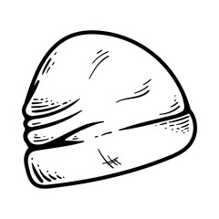 winter cap isolated drawing line art style sketch classic vintage design illustration