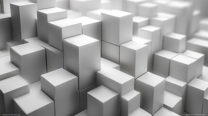 Obraz premium geometric composition with white cubes 3d rende