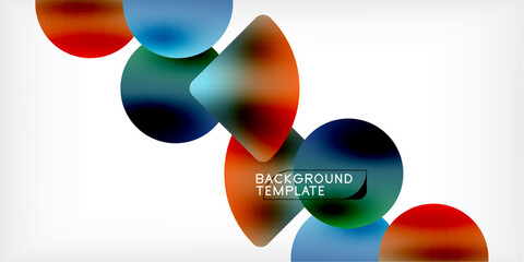 Bright circles with shadows abstract background