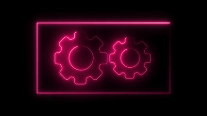Settings | Neon Style Icon. An Illustrated Icon Isolated on a Background - Cog