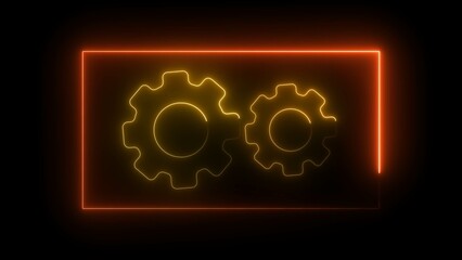 Settings | Neon Style Icon. An Illustrated Icon Isolated on a Background - Cog