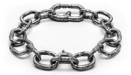 Obraz premium One continuous line drawing of closed handcuffs