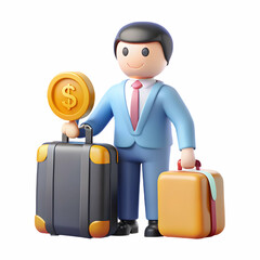 Travel Finance Specialist Managing Budgets with Macro Background Symbolizing Travel Cost - Stock Photo Concept
