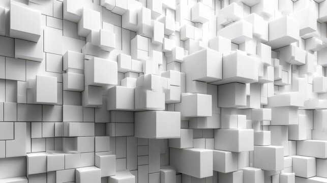 Fototapeta white cubes 3d rende