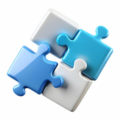 Glossy Background with Intertwined Puzzle Pieces and Motivational Quotes for Team Building and Positivity with Copy Space