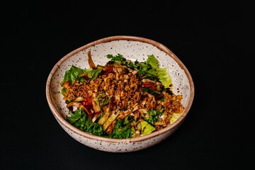 Meat salad with vegetables