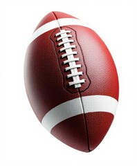 American Football or Rugby Ball Isolated on White Background with Full Depth of Field