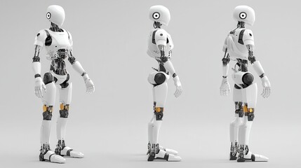 Fototapeta premium A humanoid robot with sleek metal joints and a clean design