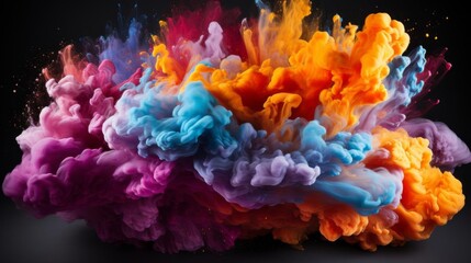 A colorful explosion of smoke and fire