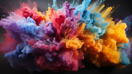Fototapeta premium A colorful explosion of smoke and fire