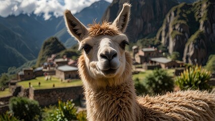 Obraz premium llama in the mountains