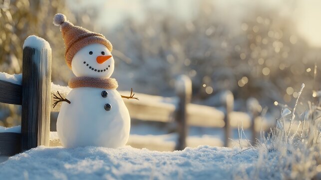Snowman with Red Plaid Scarf