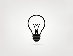 black bulb with checkmark like quick tip icon. flat stroke linear simple trend modern efficiency logotype design element isolated on white.  Ai generated image.