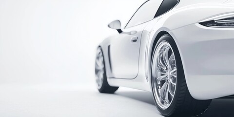 A sleek car showcased against a minimalist white studio background.