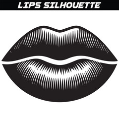Lips silhouette isolated on white background