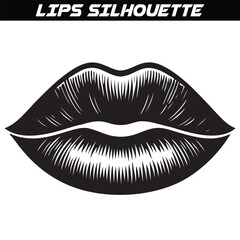 Lips silhouette isolated on white background