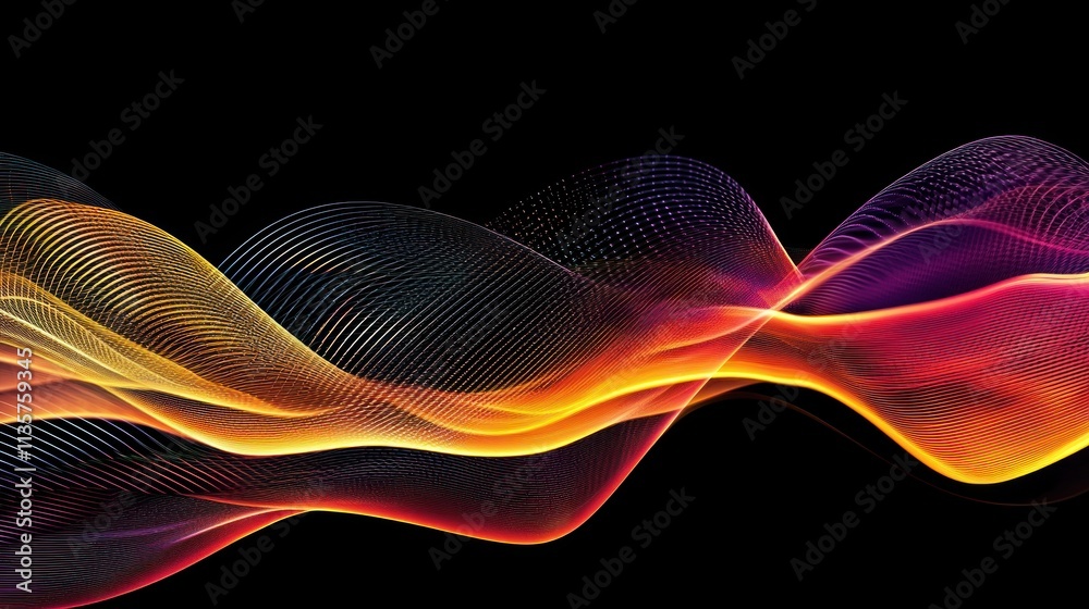 Wall mural a dynamic digital curve with vibrant colors and sharp edges, symbolizing modern design.