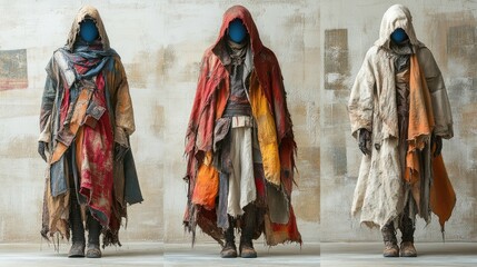 A cursed minstrel with hollow blue eyes, dressed in tattered robes.