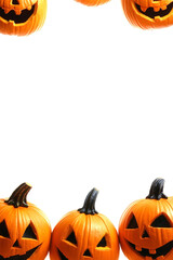 An elegant Halloween frame with pumpkins, isolated on a transparent background, perfect for Halloween, autumn, or spooky-themed designs.