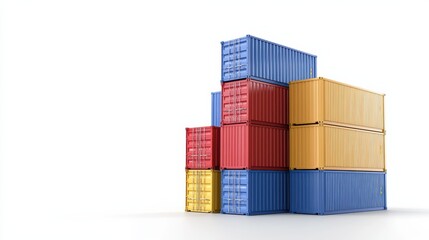 a stack of coulorful shipping containers arranged neatly