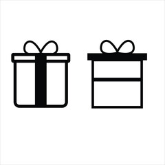 Gift box icons in Trendy Flat style. Gift boxes with ribbon icons Set. Gift box set.