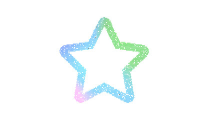 Icon star is made up of LED square shapes. There are bright diodes and there are black dead diodes