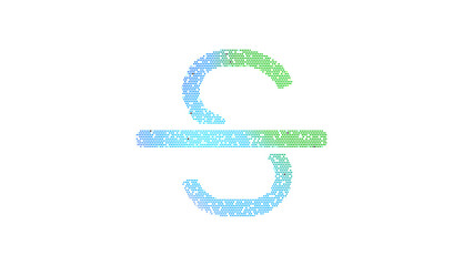 Icon strikethrough is made up of LED square shapes. There are bright diodes and there are black dead diodes
