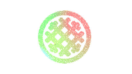 Icon stroopwafel is made up of LED square shapes. There are bright diodes and there are black dead diodes