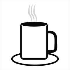 coffee mug in a flat design style. Vector illustration
