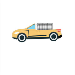 Pickup truck side view vector illustration isolated on white background