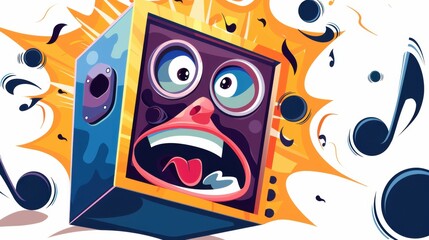 Speaker,cartoon, on white background